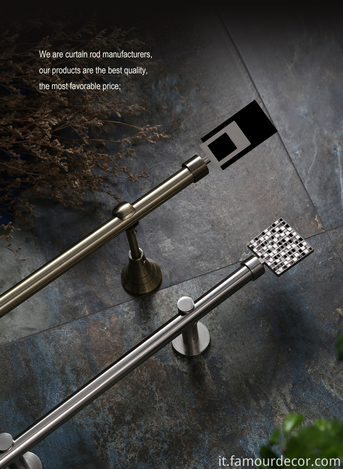 Metal Curtain Rod with Acrylic